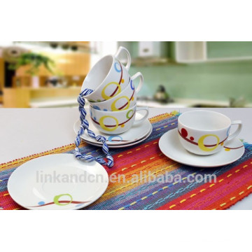 Ensemble de café en céramique mini design personnalisé Haonai, tasse à café décoratif avec soucoupe